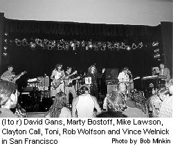 David Gans, Marty Bostoff, Mike Lawson, Clayton Call, Toni Brown, Rob Wolfson and Welnick
