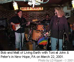 Steve & Matt of Living Earth with Toni at Jon & Peter's, New Hope, PA on March 22, 2001